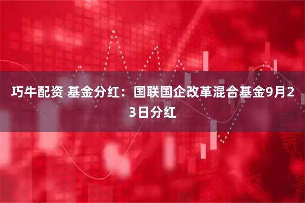 巧牛配资 基金分红：国联国企改革混合基金9月23日分红